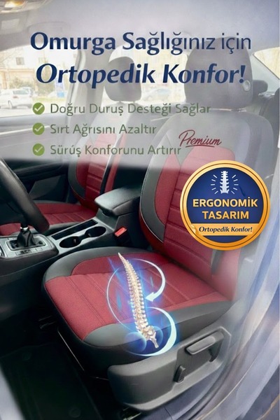 GM-DESIGN Premium Serisi Lüks Keten Üniversal Oto Koltuk Kılıfı - 5 Koltuk Tam Set
