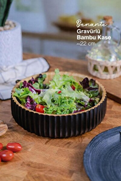 Benante Gravüllü Bambu Kase 22 Cm