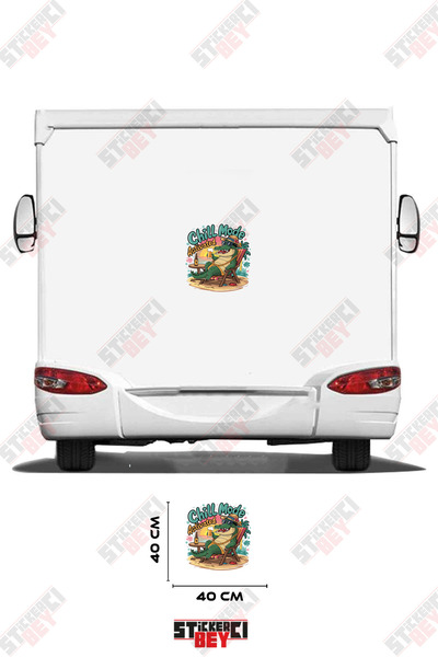 STİCKERCI BEY Chill Mode Activated Written on It Sunbathing Crocodile Image C...