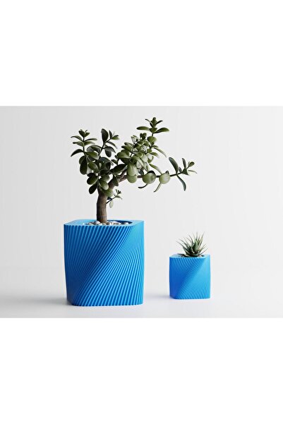 Sani Decorative pot Sani, Corba, large 144 x 144 x 141 mm, Cyan