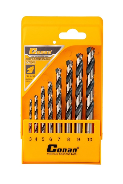 CONAN Iron Drill Bit Set – 8PCS Assorted Sizes, Model COT808 – For Metal Dril...