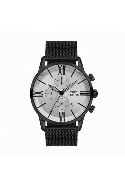 Tesbihane Ferro Black Mesh Cord Men's Wristwatch Functions Active 3 Atm Water...