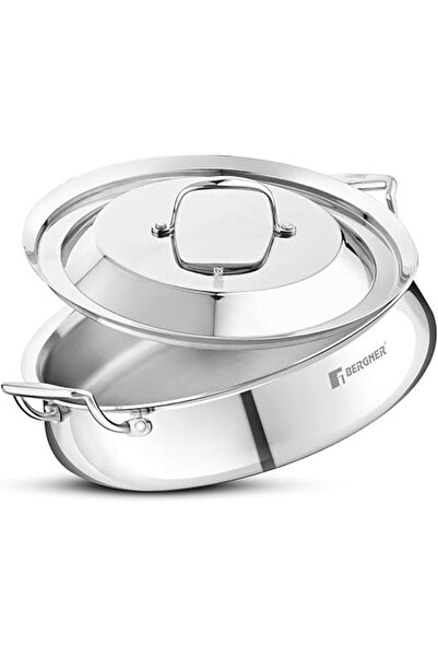 Bergner Argent Samsara 28cm 3.5L Tri-Ply Stainless Steel Deep Cooking Pot Han...