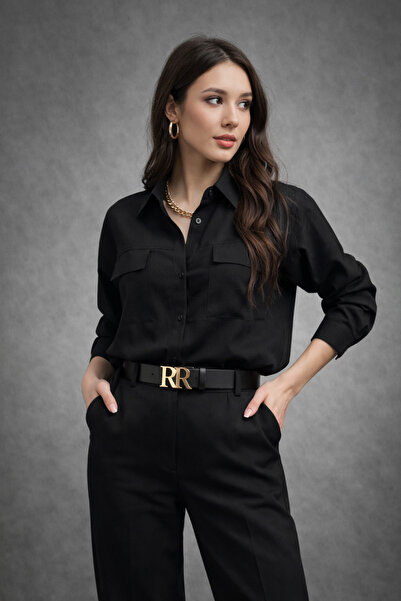 Rich Women's Black Pocket Shirt