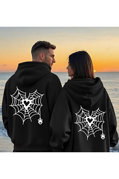 LELVANİ 2-Piece Double Combination Hoodie with Spider Web Geometric Pattern