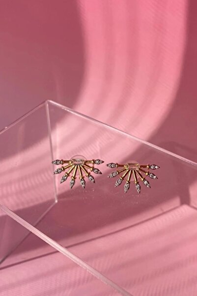 Asteria Jewelry أقراط على شكل مروحة شمسية