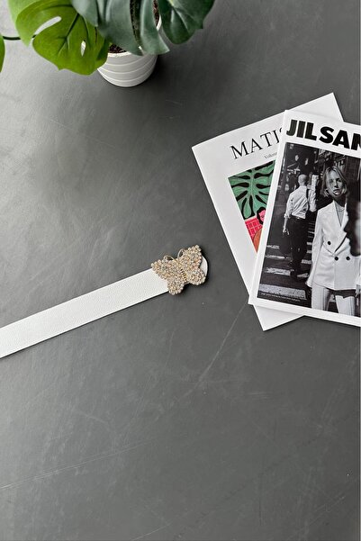 LİA KEMER حزام نسائي بتصميم فراشة مرصعة بالجواهر مع إبزيم ذهبي، حزام خصر، حزا...