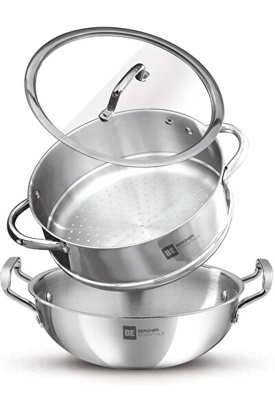 Bergner Essentials 3pcs Tri-Ply Stainless Steel Cookware Set - Induction & Ga...