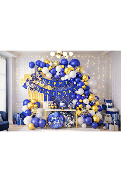 ENG PARTİ DÜNYASI 77 Piece Birthday Balloon Concept - Happy Birthday Set Eng-...
