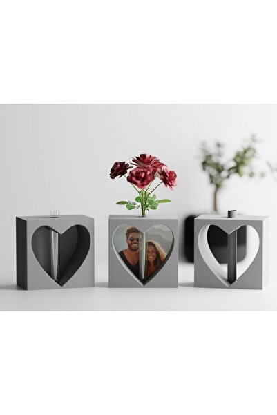 Sani Vase "Valentines Heart Cut Out Vase" 127x81xH127mm - Grey