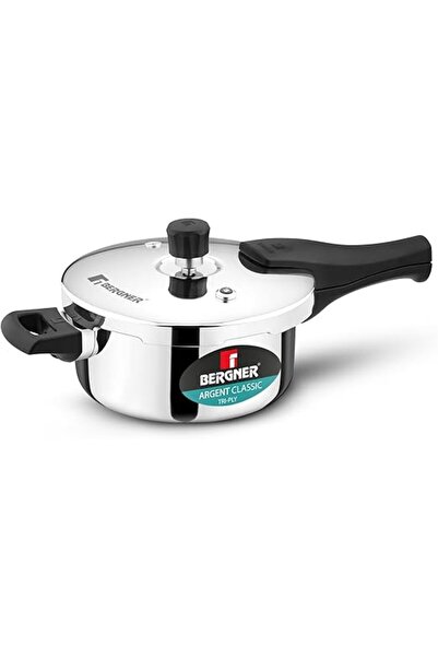 Bergner طنجرة ضغط أرجنت كلاسيك سعة 3.5 لتر مصنوعة من الفولاذ المقاوم للصدأ ثل...