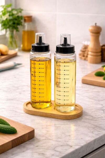 YzHome 2 Pcs Heat Resistant Glass 500ml Drip-Free Smart Oil Pot Oil Dispenser...