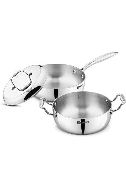 Bergner Argent Saira Saiba 3-Pc Triply Stainless Steel Cookware Set - Inducti...