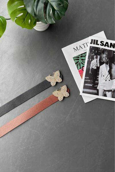 LİA KEMER Pachet de 2 centuri pentru femei, cu cataramă de aur, cu fluture de...