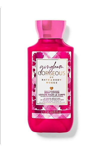 Bath and Body Works لوشن الجسم المغذي اليومي بنقشة مربعات جينغهام، 236 مل