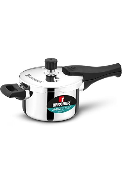 Bergner Argent Classic 1.5L Triply Stainless Steel Pressure Cooker Pan Outer ...