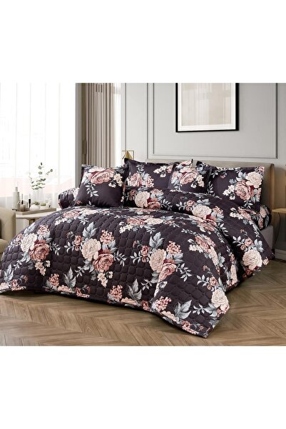 alzawia Summer double bedspread, printed, 6-piece set, quilt size 230 x 250 cm