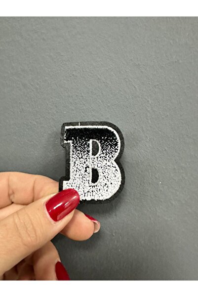 Gönülden Tasarım Iron-On Letter B Woven Embroidery Sewing Accessory 5X4 cm