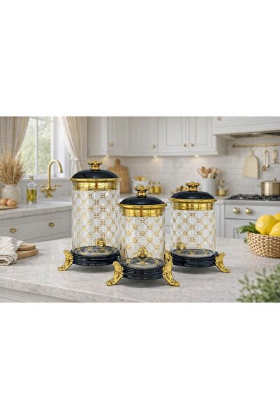 AROW Muba Consept Zerna Luxury 3 lü Cam Kavanoz Seti