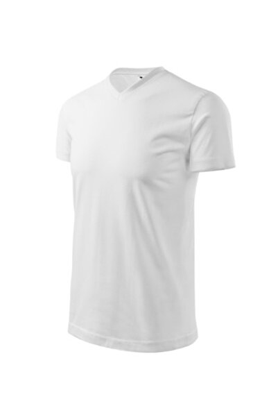 Malfini Tricou unisex, decolteu gros în V, mărime M, alb