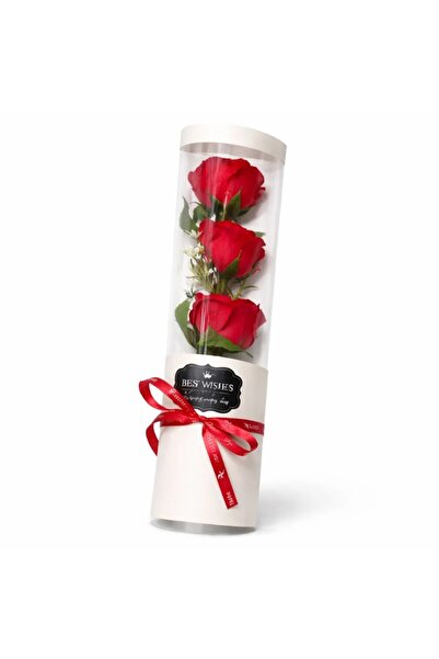 Inovius Cadou Aranjament Floral Trandafiri Rosii 40x10x9.5cm - KRMS100