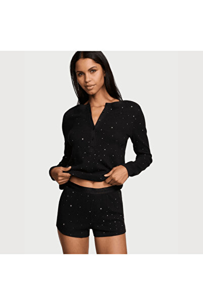 Victoria's Secret Thermal Short Pajama Set - Black