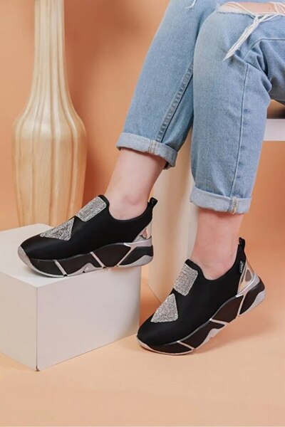 Layber Pantofi sport Lux pentru femei, din material parașută cu piatră strălu...