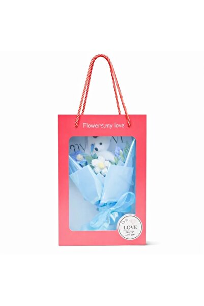 Inovius Blue floral gift with Teddy Bear - KRMS111
