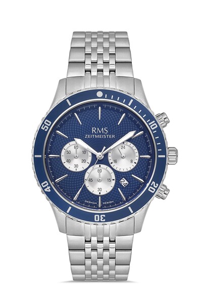 RMS Zeitmeister Rms.1.Ag2122.13 Functions Active Crystal Glass 5 Atm Water Re...