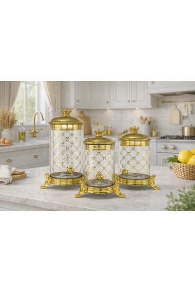 AROW Muba Consept Zerna Luxury 3 lü Cam Kavanoz Seti