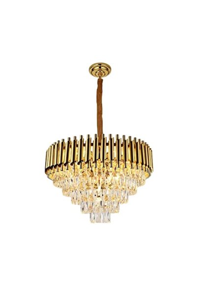 trandafi led Elegant Crystal Chandelier with Gold Frame