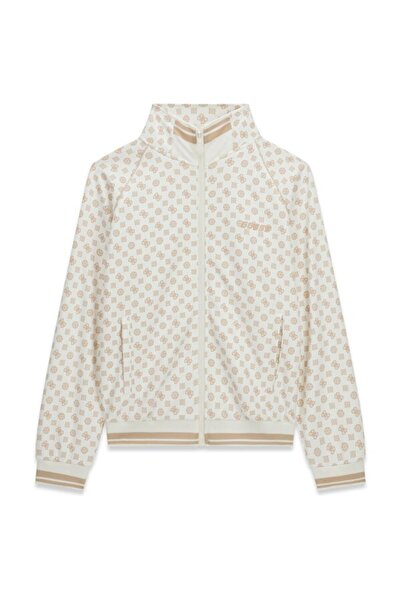 Guess Aggie Full-Zip Дамска кремава спортна блуза V5YQ03KB212-P0OR