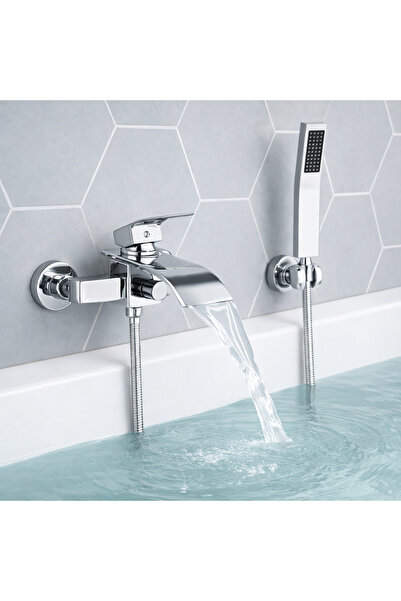 SMART GADGETS C&A Ασημένια βρύση μπανιέρας με χειροκίνητο ντους