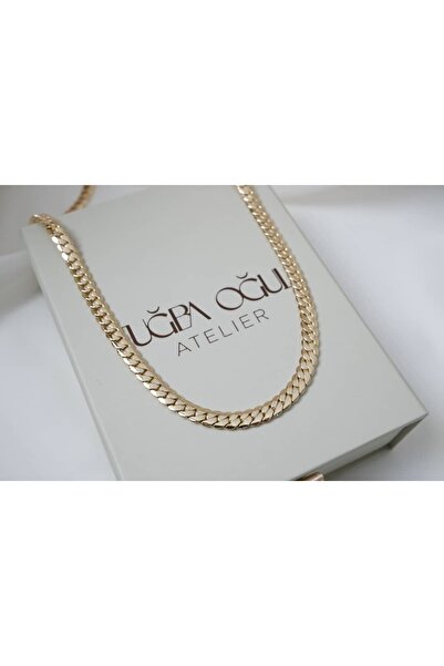ATELİER TUĞBA قلادة KOL190 ذهبية اللون بتصميم سلسلة فاخرة وشكل كلاسيكي مضفر