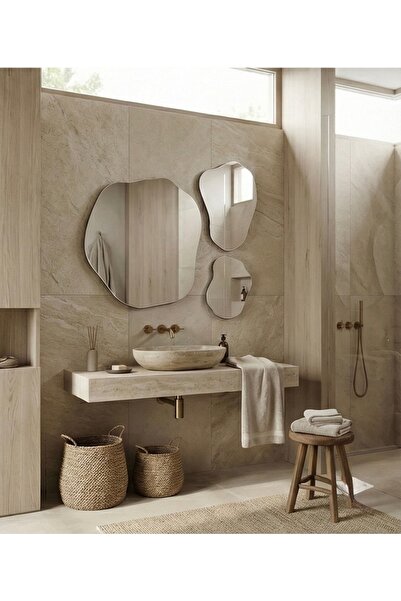 FNC CONCEPT Duvar Ayna Tasarımı Seti, Üçlü Banyo Konsol Aynası