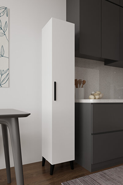 AYMOBSAN Sırma Tek Kapılı Mutfak Dolabı Çok Amaçlı Dolap - Beyaz