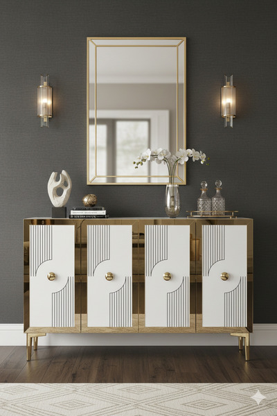 YUMEDİ DESİGN KA1216BG - TEMTEM KONSOL ,TV SEHPASI , ÇOK AMAÇLI DOLAP, KAHVE ...