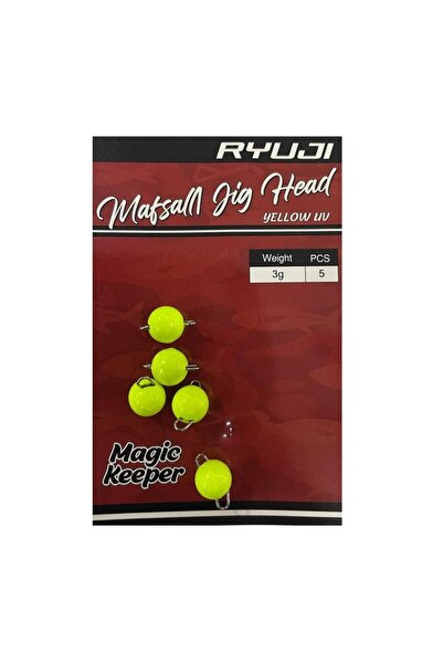 RYUJI Mafsallı Jig Head Zoka 3gr 5 Adet Yellow UV