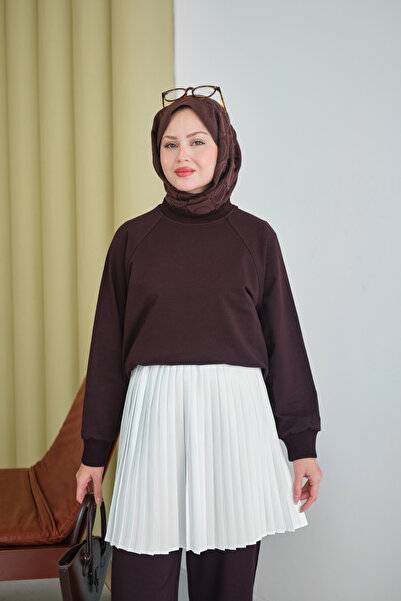 LOCCO Γυναικεία ελαστική φούστα μέσης με πιέτες από τούλι, λευκή