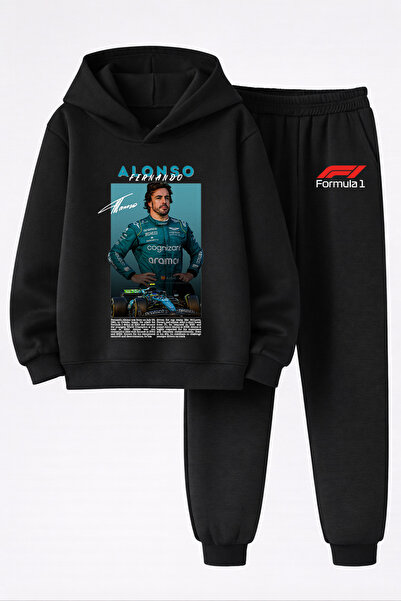 MAGORS Fernando Alonso Printed 3-Ply Quality Sweatshirt and Trackpants F1 Chi...