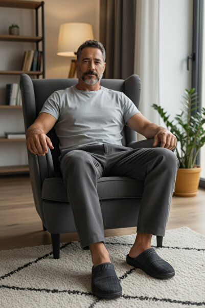 GEZER Konay 16647a içi yumuşak kışlık ev içi erkek terlik