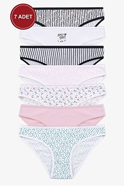 Tusebu Women's 7-Piece Bikini Panties Set Mixed Pattern Cotton Textured Every...