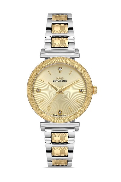 RMS Zeitmeister Rms.1.Ag2137.45 Stoned Design Steel Case Steel Band Metallic-...