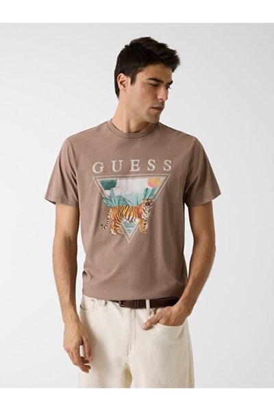 Guess Tricou pentru bărbați din jerseu cu croiala normală