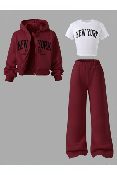 Machetta Детски комплект от 3 части с принт от Ню Йорк, къса тениска и спорте...