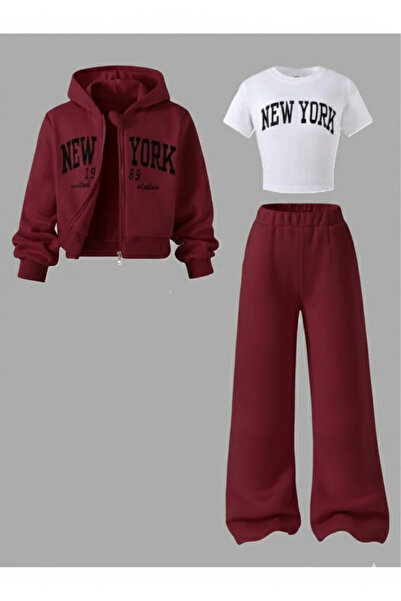 npLStore Детски комплект от 3 части с принт от Ню Йорк, състоящ се от къса бл...