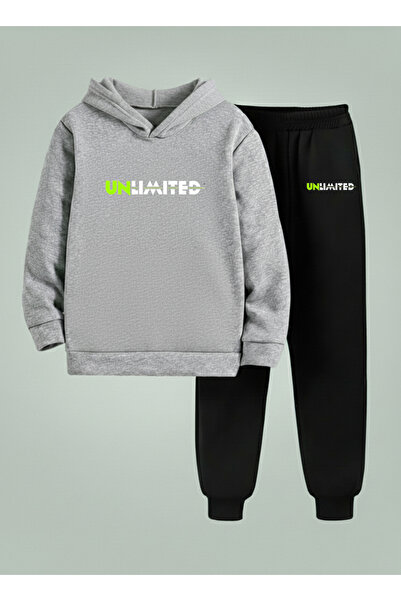 LORVEX Sweatshirt - Tracksuit Set Kids (Hooded) Green Unlimited Printed 3 Thr...