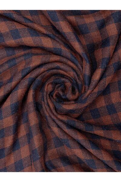 PARFOIS Yünlü Jakarlı Kare Desenli Şal