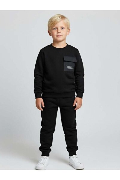 Zekids Boy's Cotton Inner Fleece-Lined Tracksuit Set