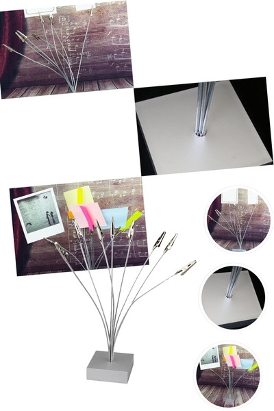 TechnoStation Ev Ofis İçin Kollu Kıskaçlı Not Kağıt Fotoğraf Tutucu Stand Est...